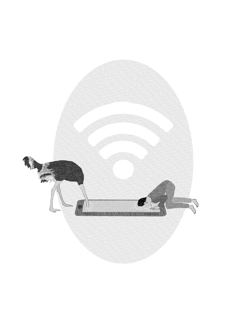 Humains connectés dans un monde malade