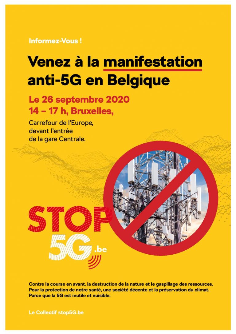 Manifestation anti-5G à Bruxelles le 26 septembre