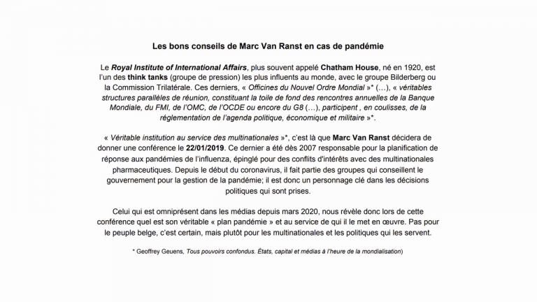 Les bons conseils de Marc Van Ranst en cas de pandémie