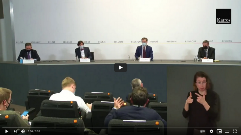 Een persconferentie van de regering of een bestuursvergadering van Pfizer?