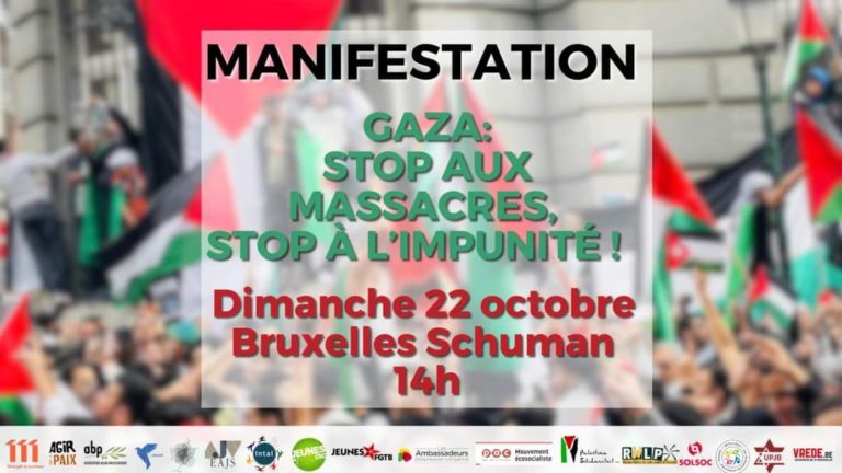 Zondag 22 oktober, 14u metro Shuman, Brussel – Steun voor Palestina