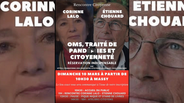 [CONFÉRENCE] OMS, traité de pandémies et citoyenneté, avec Étienne Chouard & Corinne Lalo (Nexus)