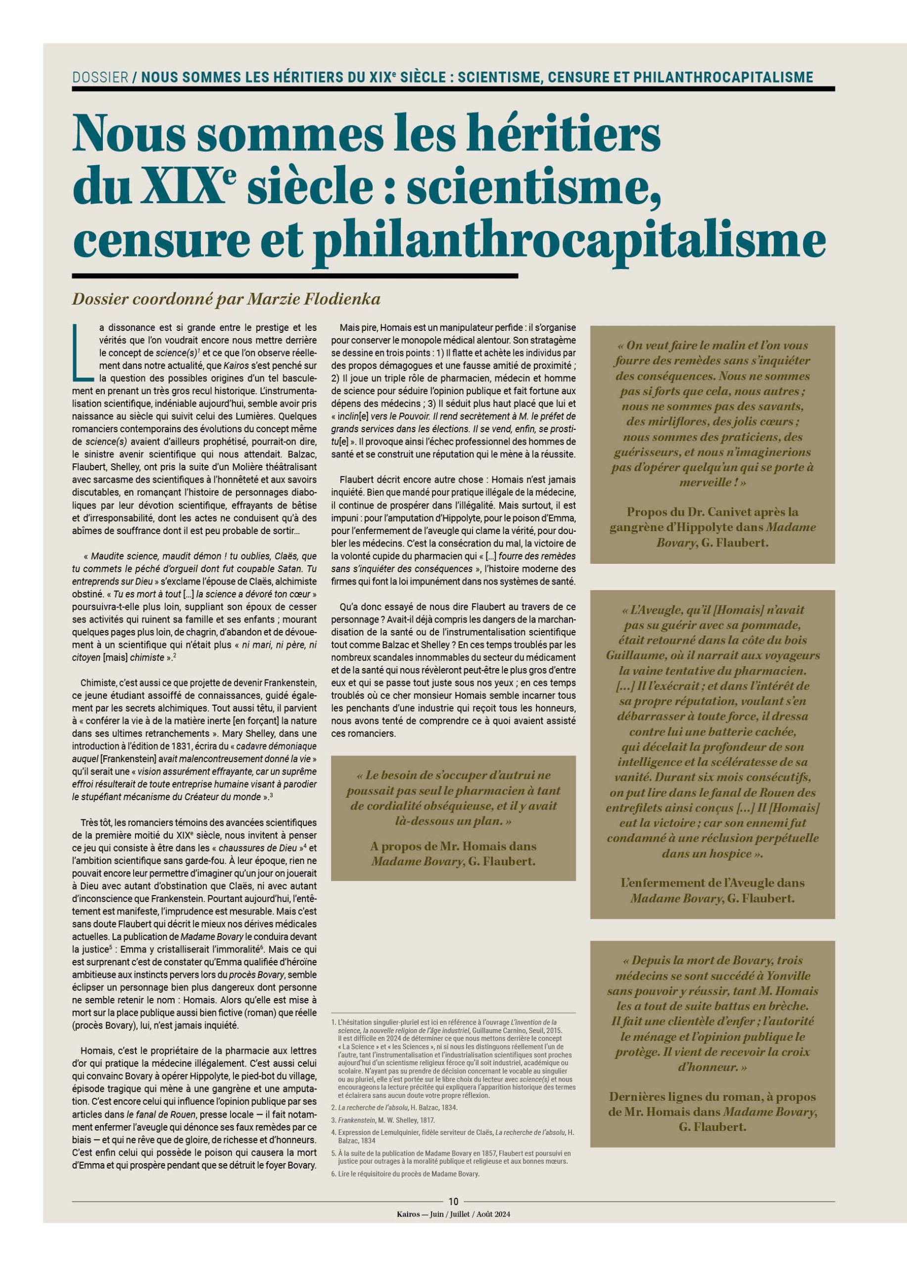 Nous sommes les héritiers du XIX siècle : scientisme, censure et philanthrocapitalisme